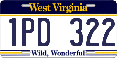 WV license plate 1PD322