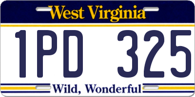 WV license plate 1PD325