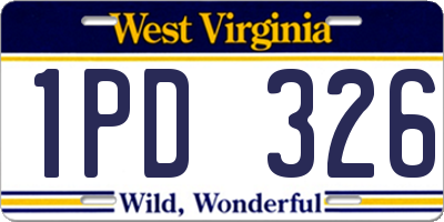 WV license plate 1PD326