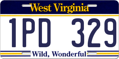 WV license plate 1PD329