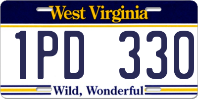 WV license plate 1PD330