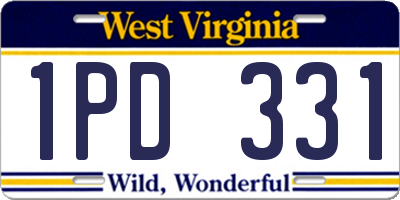 WV license plate 1PD331