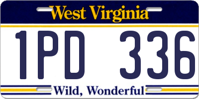 WV license plate 1PD336