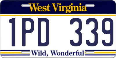 WV license plate 1PD339