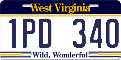 WV license plate 1PD340