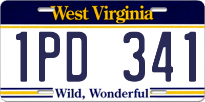 WV license plate 1PD341