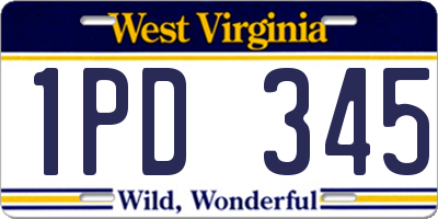 WV license plate 1PD345