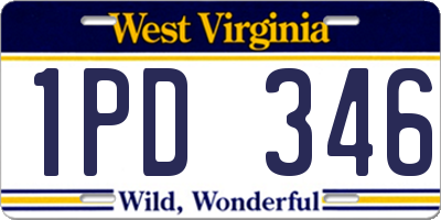 WV license plate 1PD346
