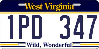 WV license plate 1PD347