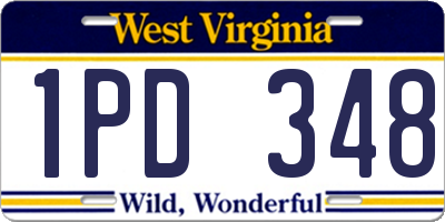 WV license plate 1PD348