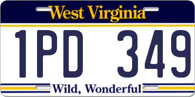 WV license plate 1PD349