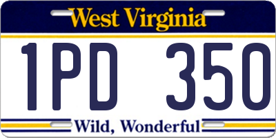 WV license plate 1PD350