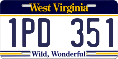 WV license plate 1PD351
