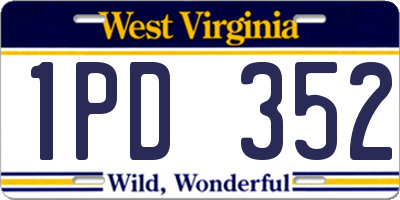 WV license plate 1PD352