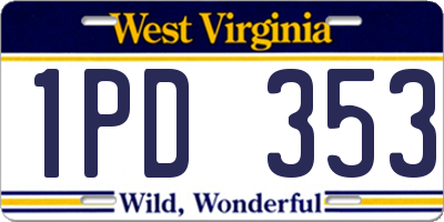 WV license plate 1PD353