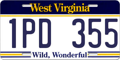 WV license plate 1PD355