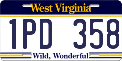 WV license plate 1PD358