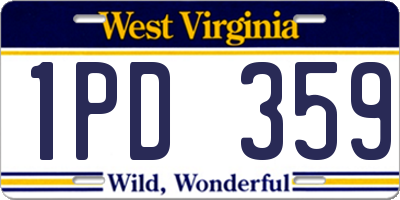 WV license plate 1PD359