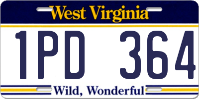 WV license plate 1PD364