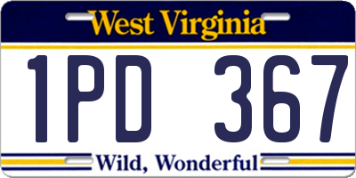 WV license plate 1PD367