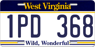WV license plate 1PD368