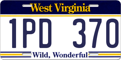 WV license plate 1PD370