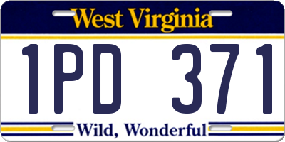 WV license plate 1PD371