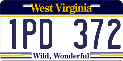 WV license plate 1PD372