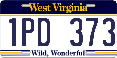 WV license plate 1PD373