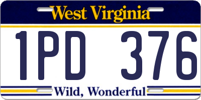 WV license plate 1PD376