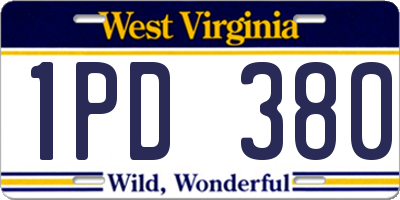 WV license plate 1PD380