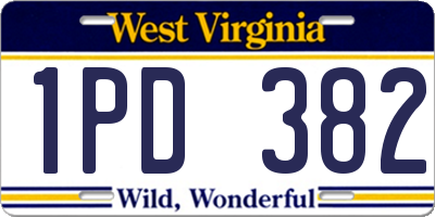 WV license plate 1PD382