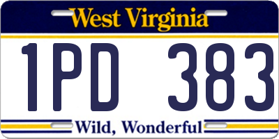 WV license plate 1PD383