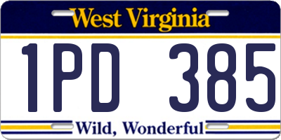 WV license plate 1PD385