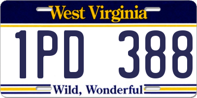 WV license plate 1PD388