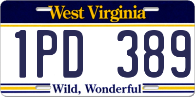 WV license plate 1PD389