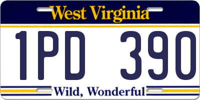 WV license plate 1PD390