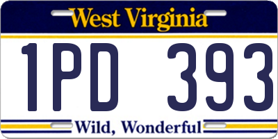 WV license plate 1PD393