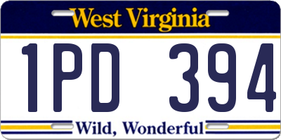 WV license plate 1PD394