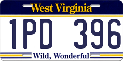 WV license plate 1PD396
