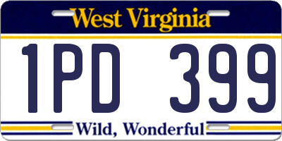 WV license plate 1PD399