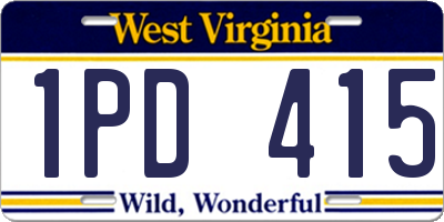 WV license plate 1PD415