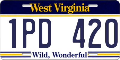 WV license plate 1PD420