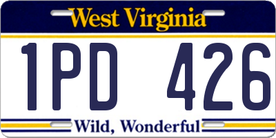 WV license plate 1PD426