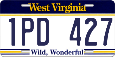 WV license plate 1PD427