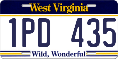 WV license plate 1PD435