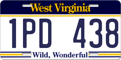 WV license plate 1PD438