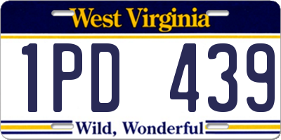 WV license plate 1PD439