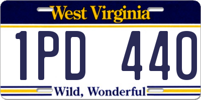 WV license plate 1PD440
