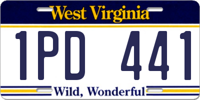 WV license plate 1PD441